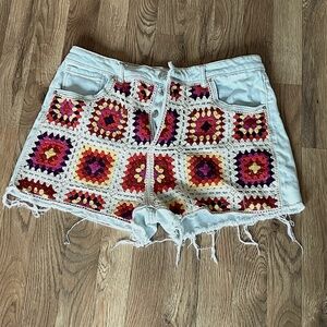 SO Denim Crochet Shorts